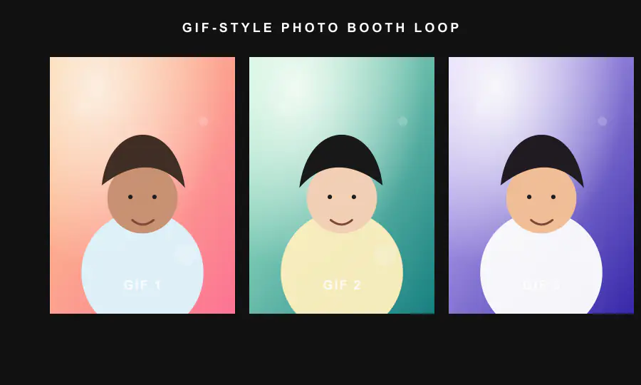 GIF-style web photo booth output preview